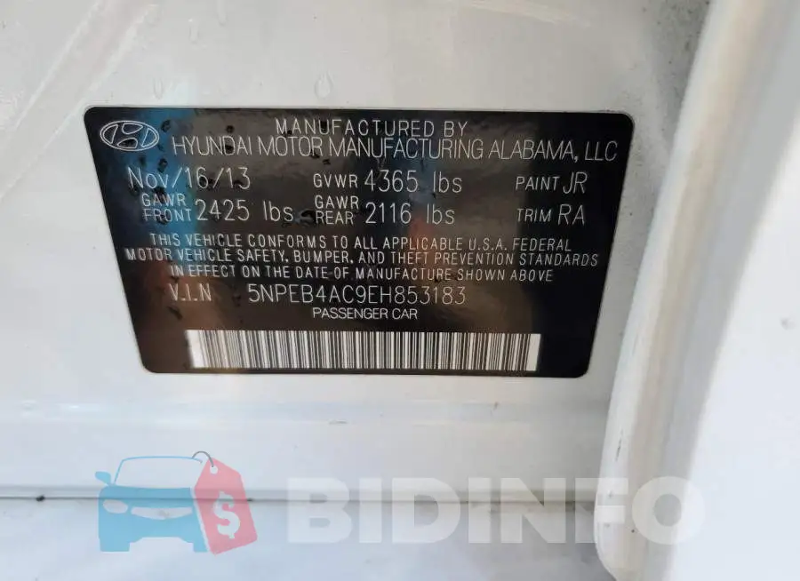 5NPEB4AC9EH853183 Photo# 13