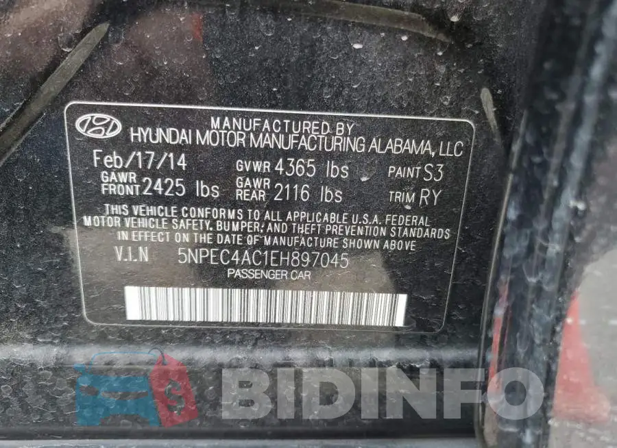 5NPEC4AC1EH897045 Photo# 12