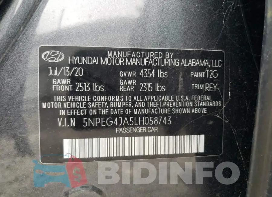 5NPEG4JA5LH058743 Photo# 12