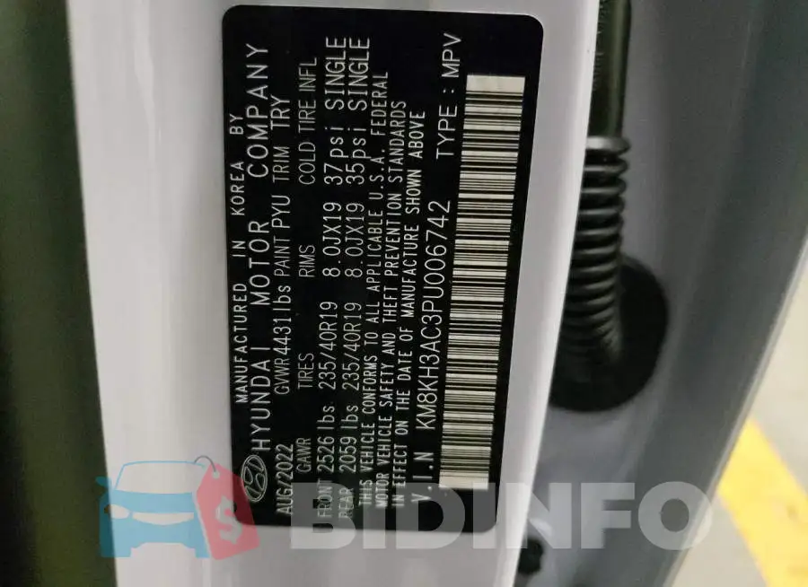 KM8KH3AC3PU006742 Photo# 12