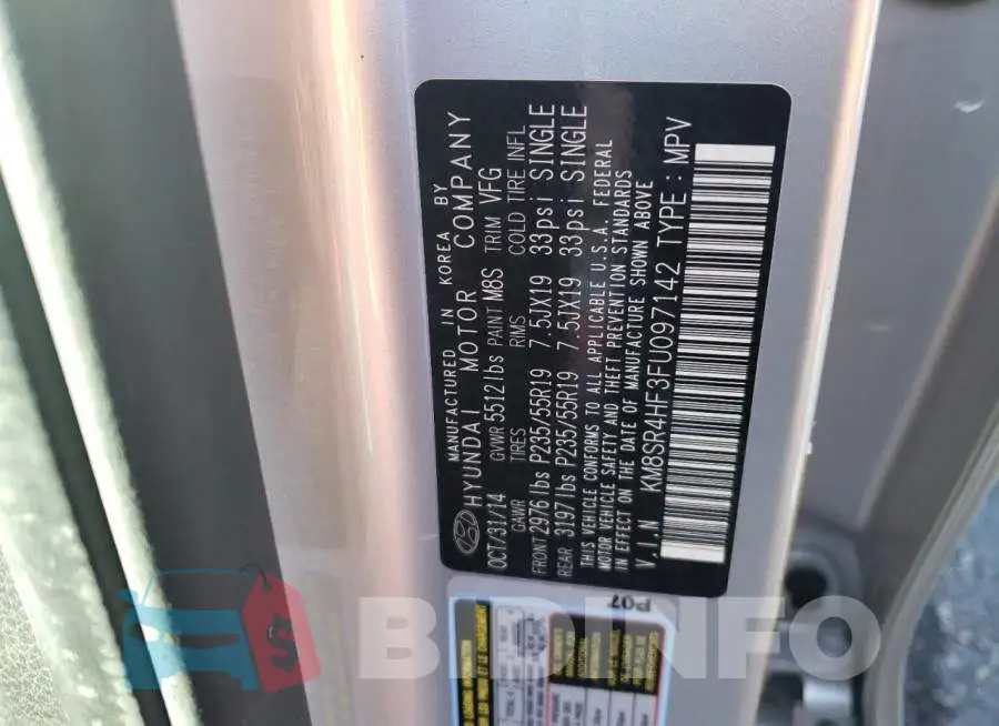 KM8SR4HF3FU097142 Photo# 12
