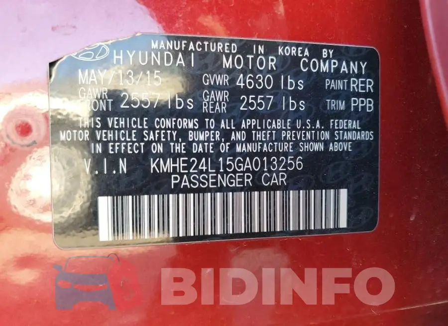 KMHE24L15GA013256 Photo# 12