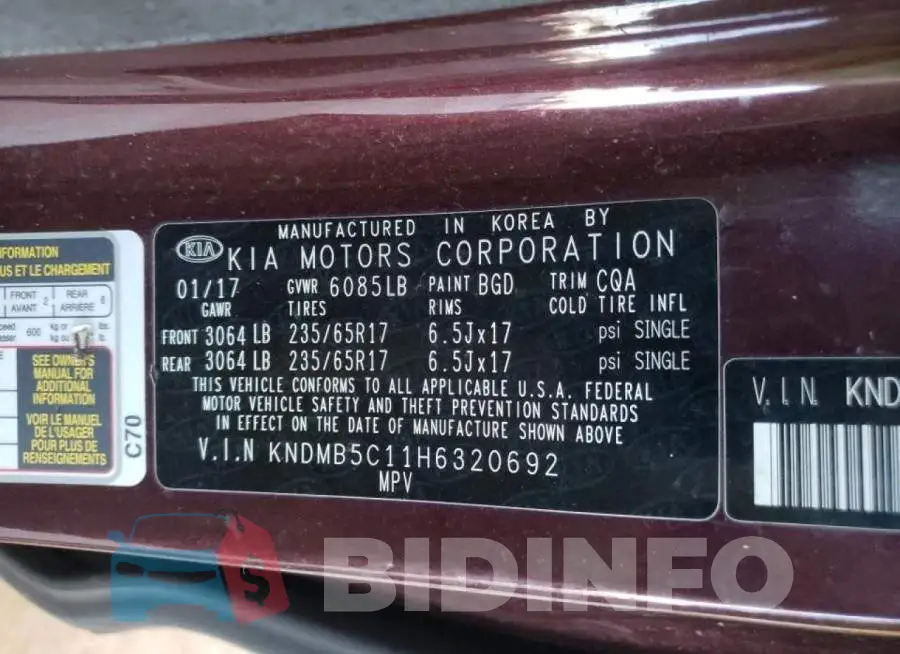 KNDMB5C11H6320692 Photo# 14