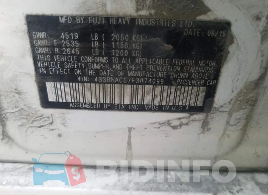 4S3BNAC67F3074099 Photo# 13