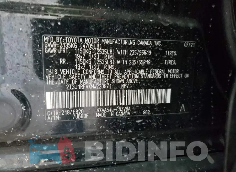 2T3J1RFVXMW220871 Photo# 12