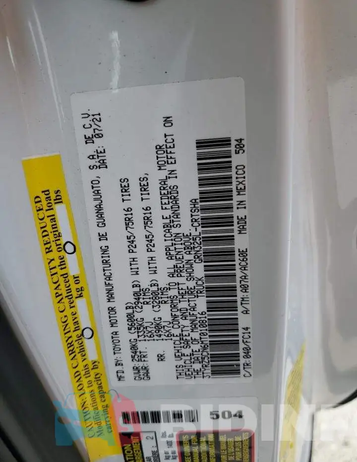 3TYRZ5CN6MT010816 Photo# 13