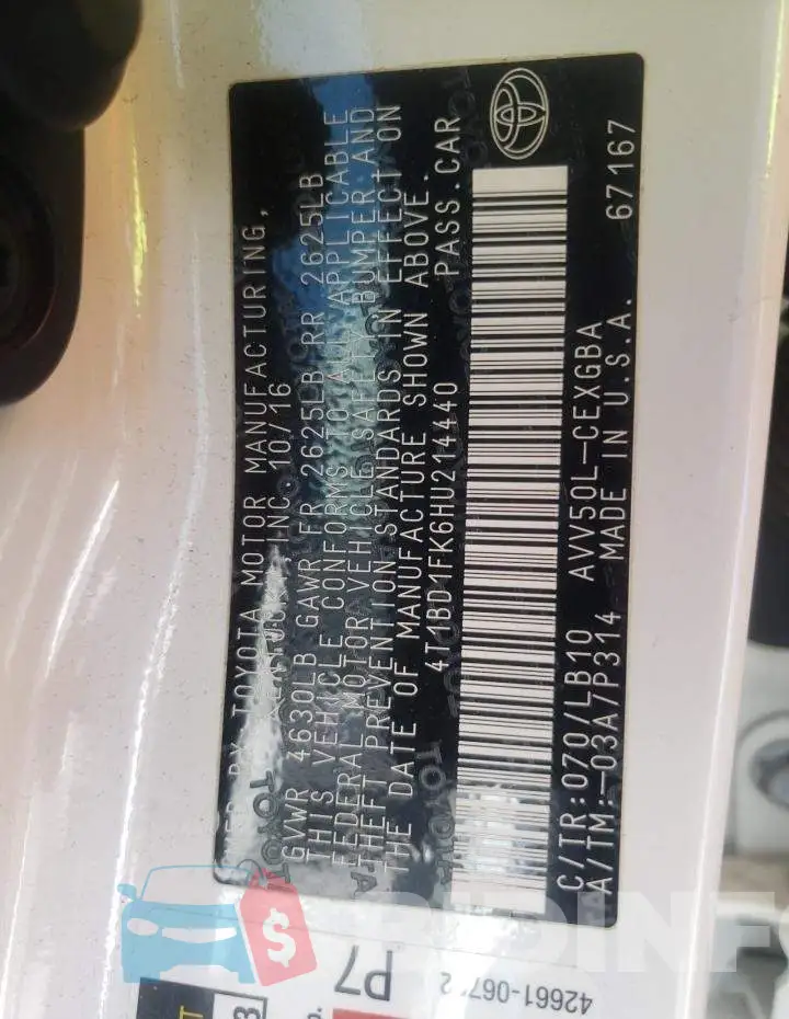 4T1BD1FK6HU214440 Photo# 10