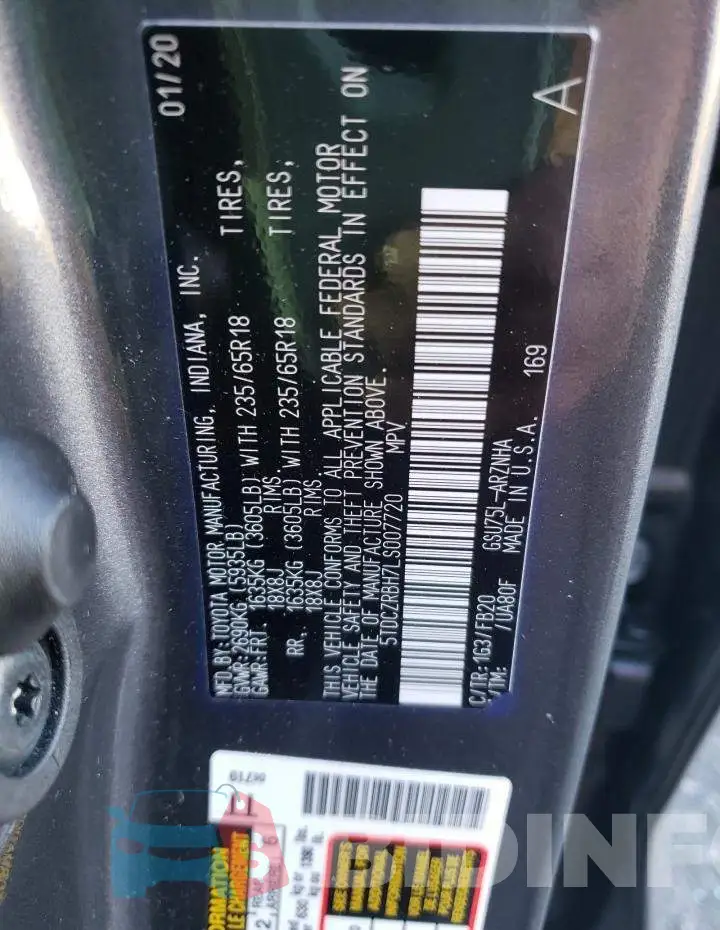 5TDCZRBH7LS007720 Photo# 13