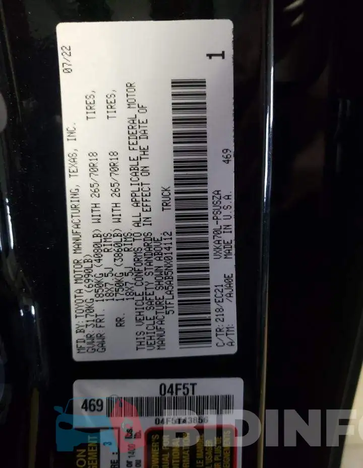 5TFLA5AB5NX014112 Photo# 12