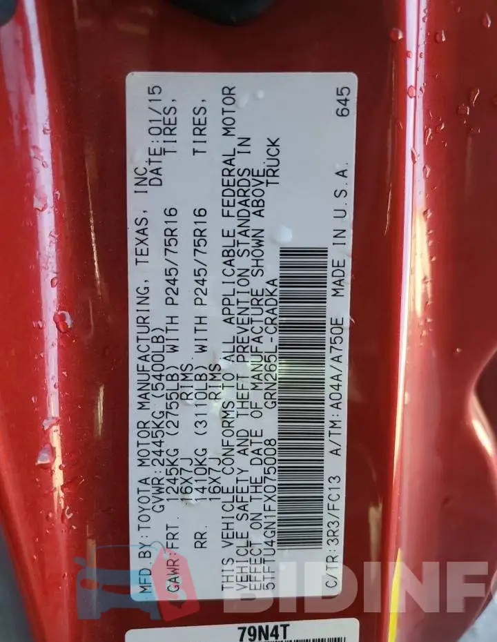5TFTU4GN1FX075008 Photo# 13