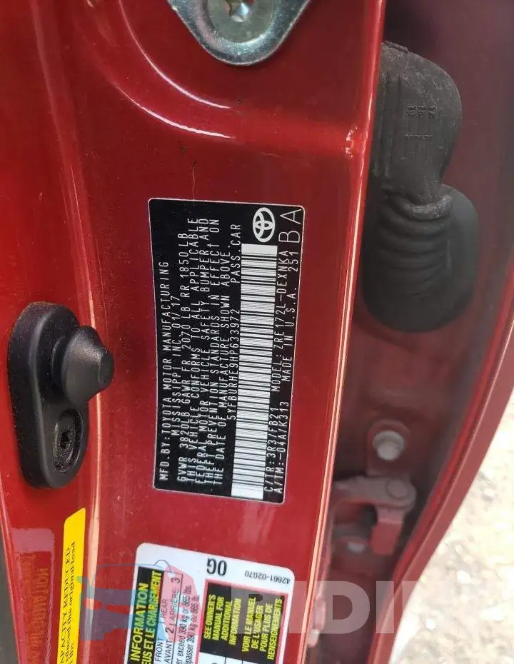 5YFBURHE9HP633972 Photo# 12