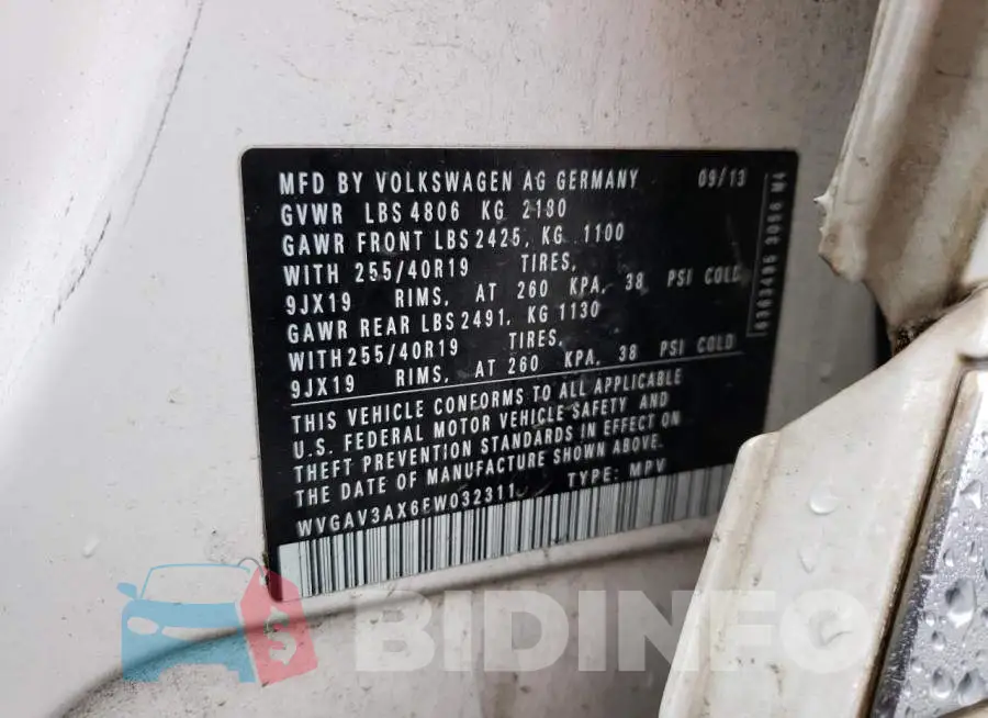 WVGAV3AX6EW032311 Photo# 13