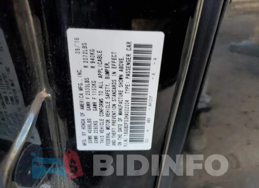 19UUB2F53HA002004 Photo# 12