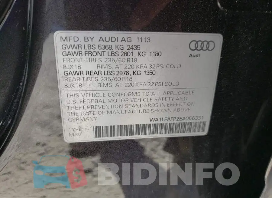 WA1LFAFP2EA056331 Photo# 12