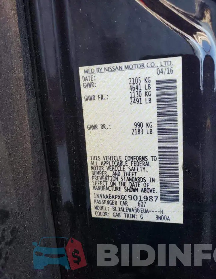 1N4AA6APXGC901987 Photo# 12
