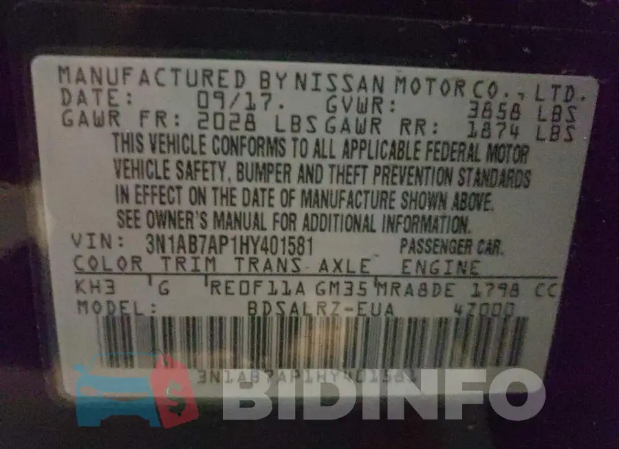 3N1AB7AP1HY401581 Photo# 10