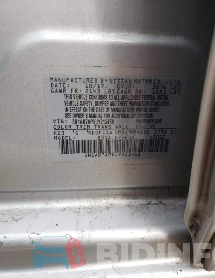 3N1AB7APXJY213468 Photo# 13