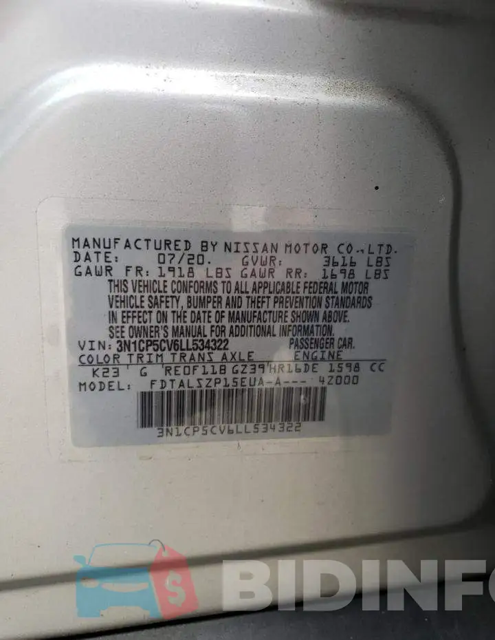 3N1CP5CV6LL534322 Photo# 13