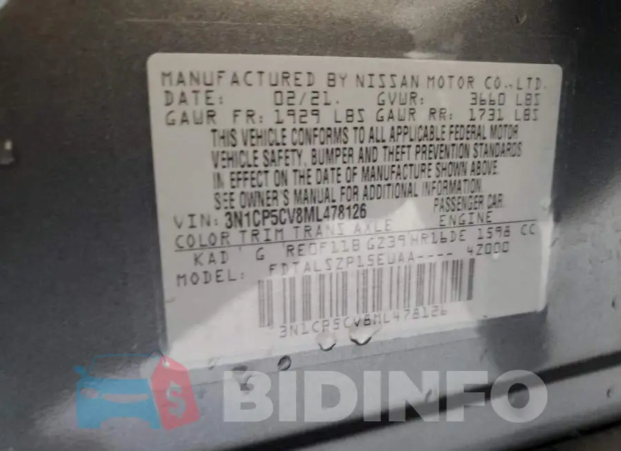 3N1CP5CV8ML478126 Photo# 13