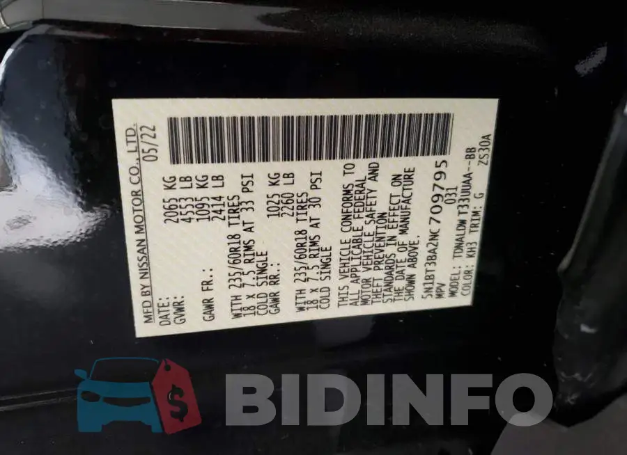 5N1BT3BA2NC709795 Photo# 13