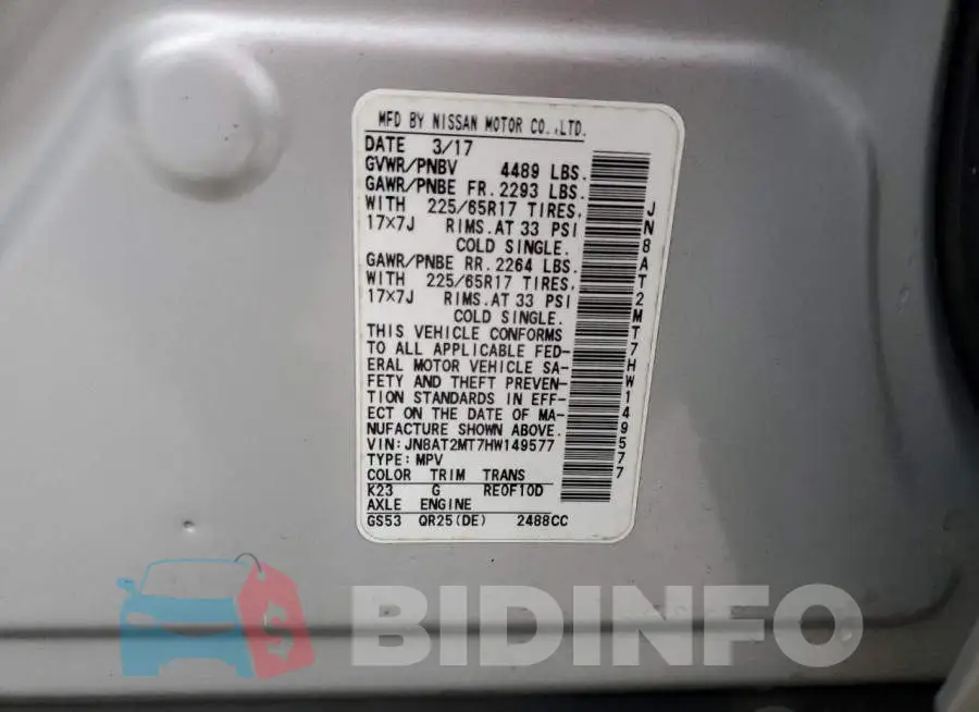 JN8AT2MT7HW149577 Photo# 14