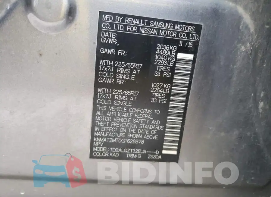 KNMAT2MT0GP628878 Photo# 12