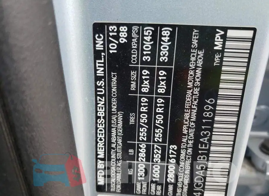 4JGDA5JB1EA311896 Photo# 10