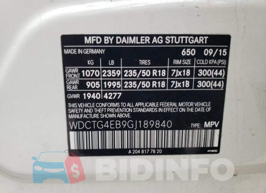WDCTG4EB9GJ189840 Photo# 10