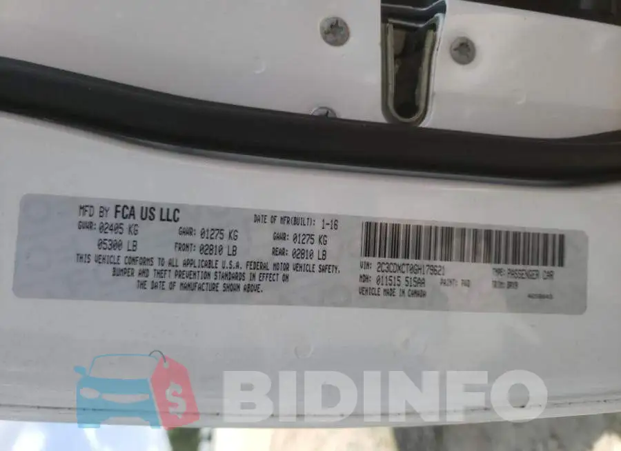 2C3CDXCT0GH179621 Photo# 10