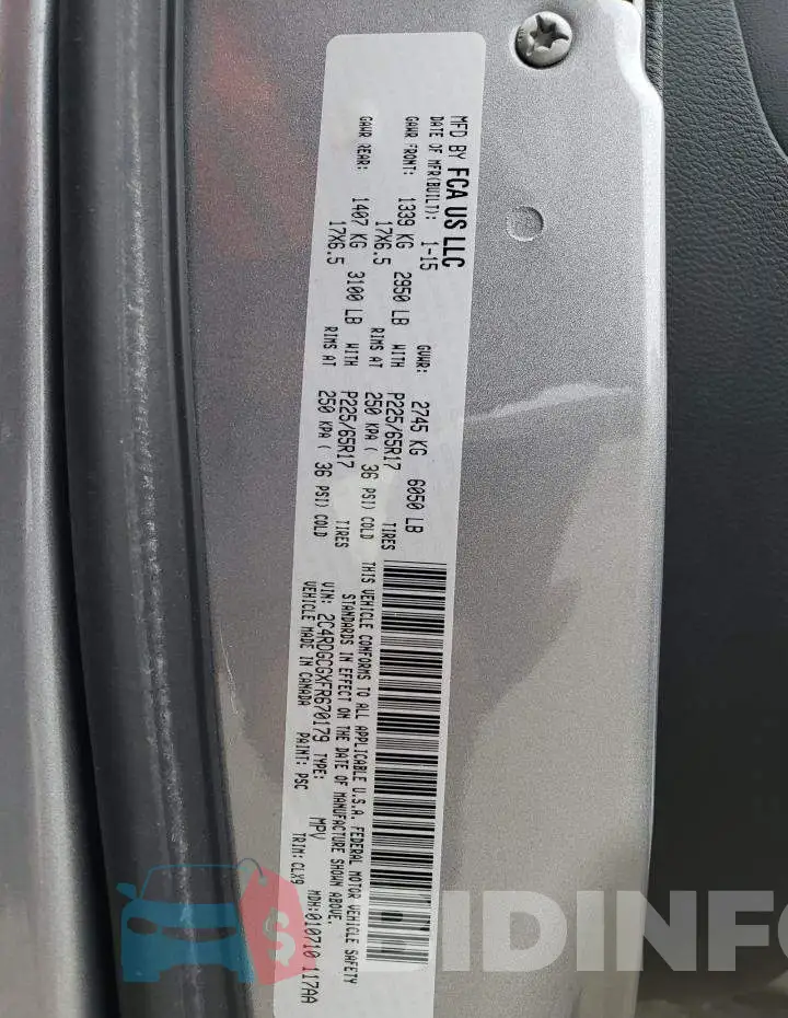 2C4RDGCGXFR670179 Photo# 14