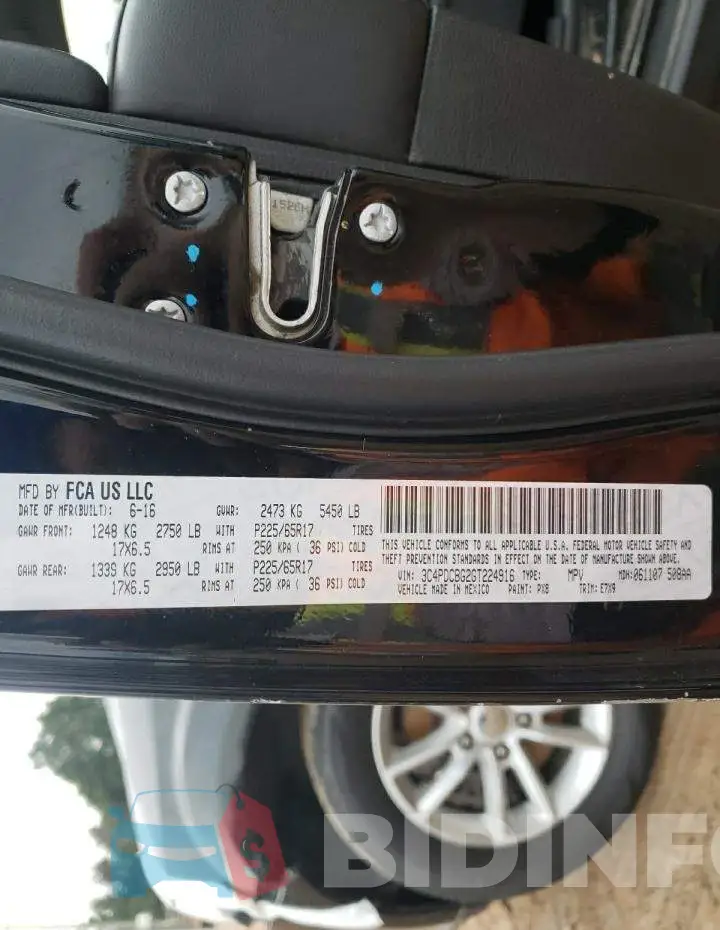 3C4PDCBG2GT224916 Photo# 12