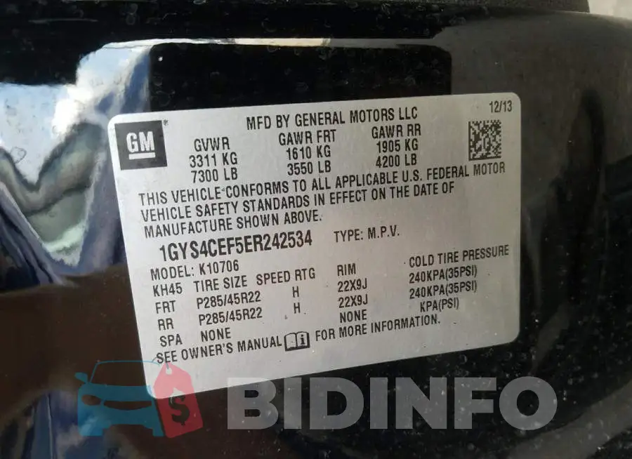 1GYS4CEF5ER242534 Photo# 10