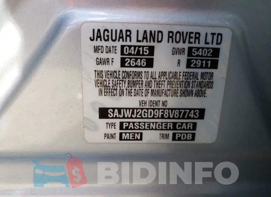 SAJWJ2GD9F8V87743 Photo# 10