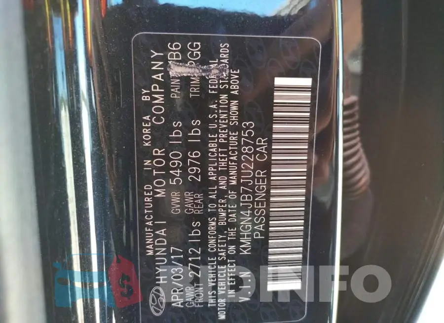 KMHGN4JB7JU228753 Photo# 10