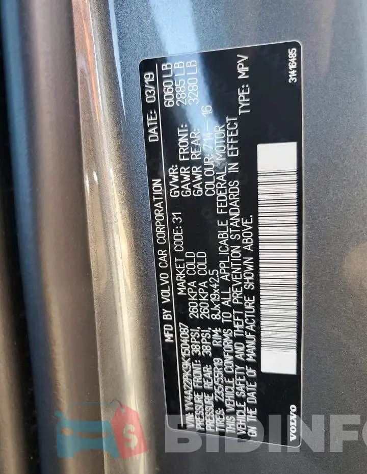 YV4A22PK9K1504087 Photo# 13