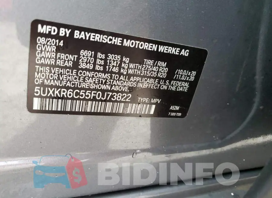 5UXKR6C55F0J73822 Photo# 13