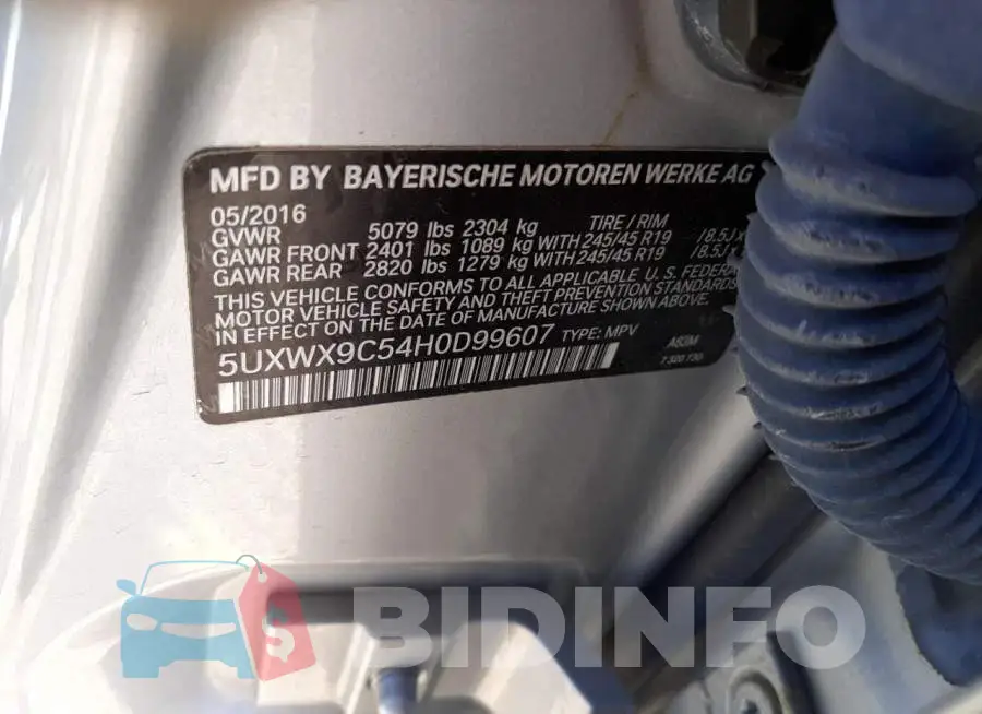 5UXWX9C54H0D99607 Photo# 10