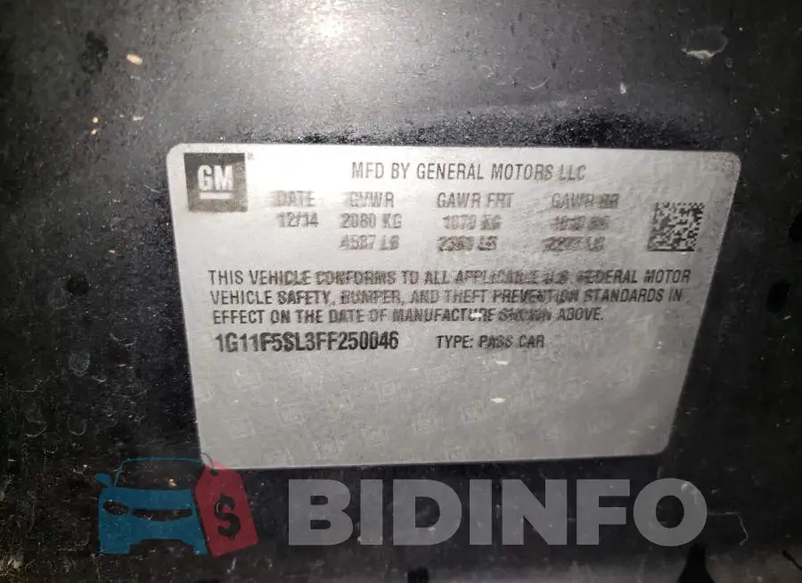 1G11F5SL3FF250046 Photo# 12