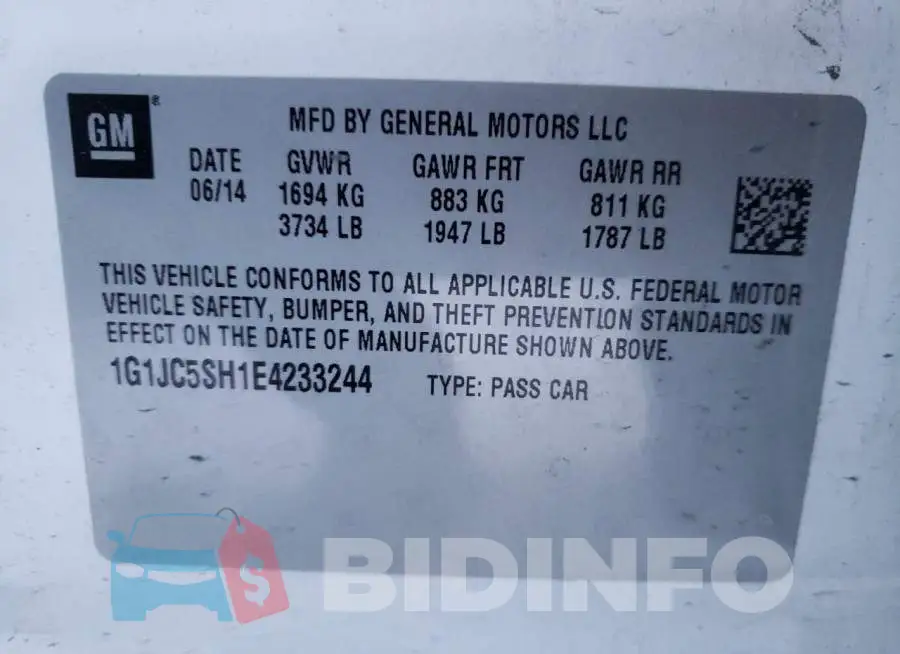 1G1JC5SH1E4233244 Photo# 13