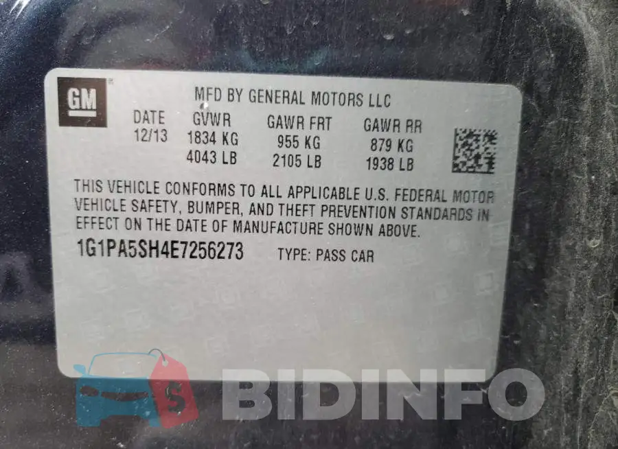 1G1PA5SH4E7256273 Photo# 13