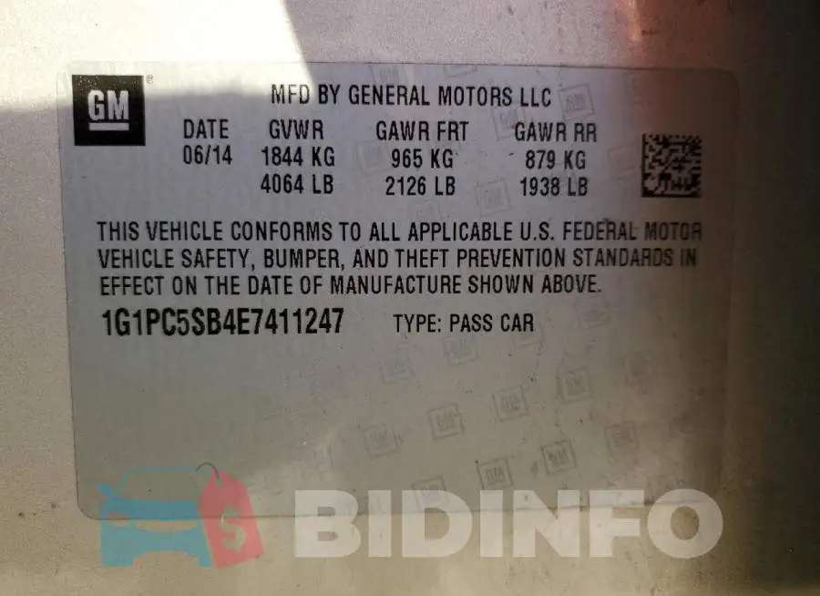 1G1PC5SB4E7411247 Photo# 12