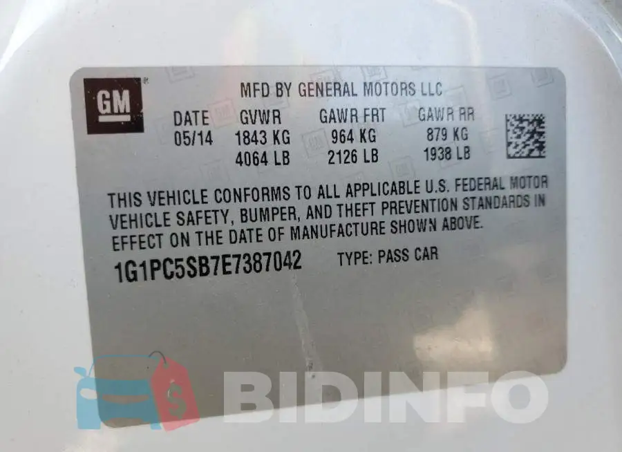 1G1PC5SB7E7387042 Photo# 13
