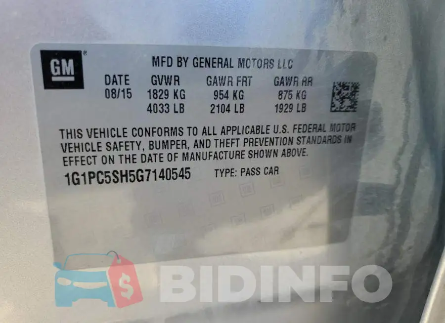 1G1PC5SH5G7140545 Photo# 12
