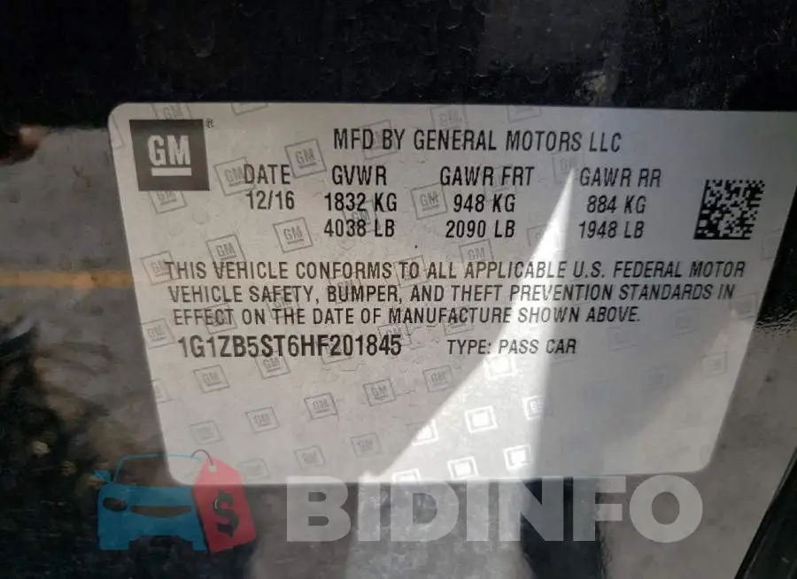1G1ZB5ST6HF201845 Photo# 10