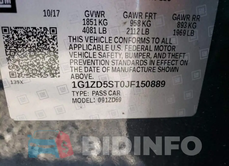 1G1ZD5ST0JF150889 Photo# 13