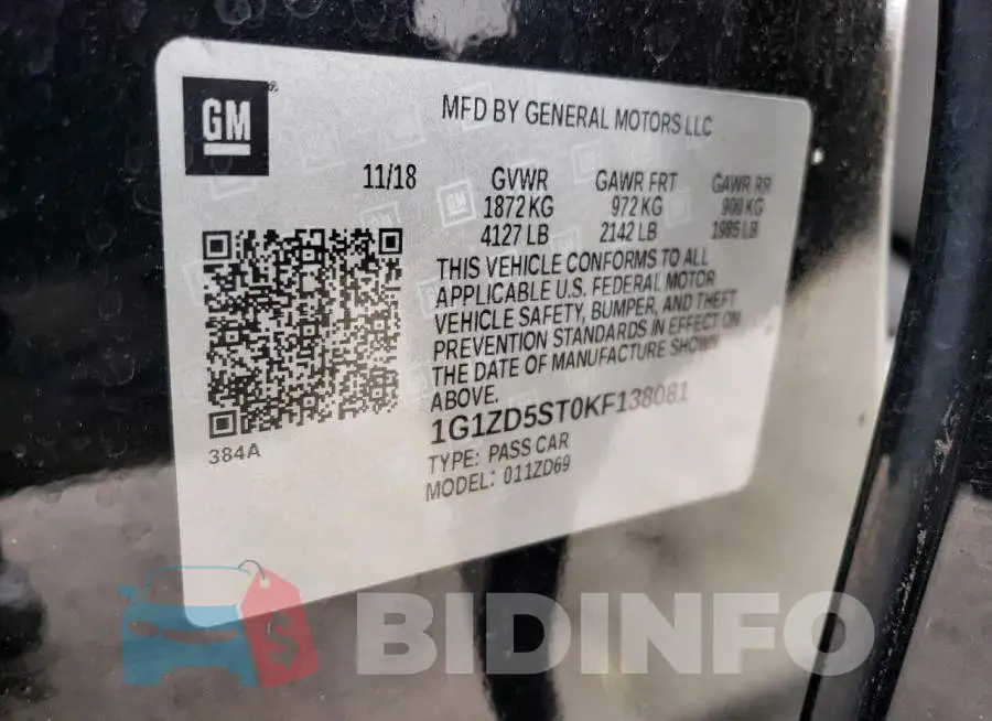 1G1ZD5ST0KF138081 Photo# 12