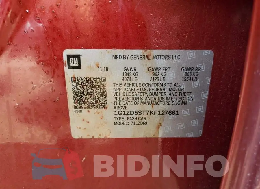 1G1ZD5ST7KF127661 Photo# 10