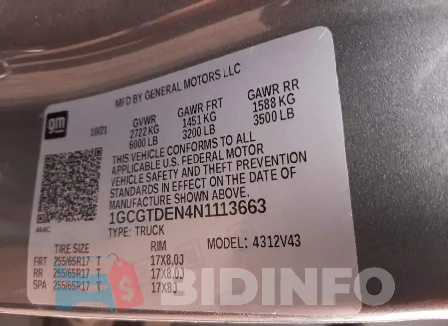 1GCGTDEN4N1113663 Photo# 12