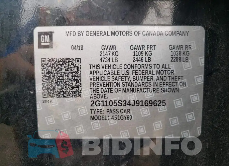 2G1105S34J9169625 Photo# 10