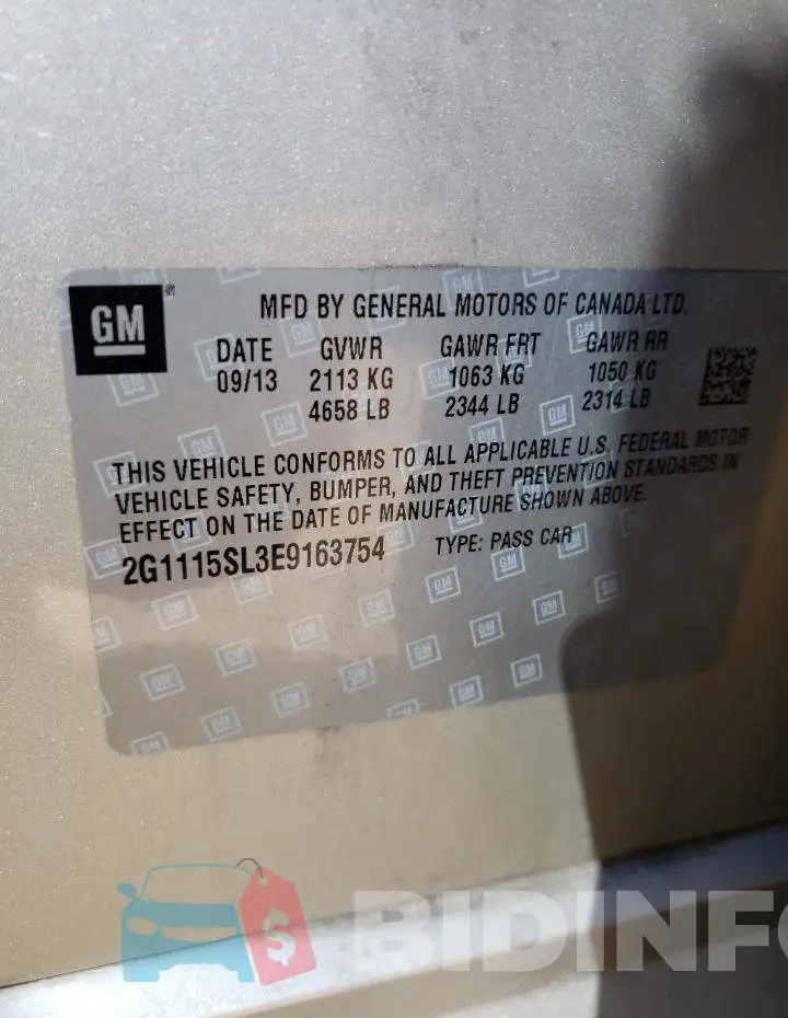 2G1115SL3E9163754 Photo# 10